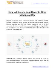 Integrating Magento Store with SugarCRM System