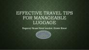 Effective Travel Tips for Manageable Luggage