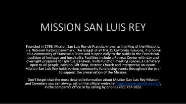 Mission San Luis Rey