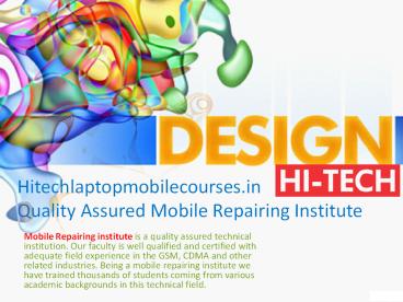 Quality Assured Mobile Repairing Institute