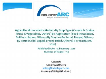 Agricultural Inoculants Market Continues to Grow Rapidly in Asia-Pacific region.