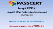 Avaya IP Office 7893X dumps