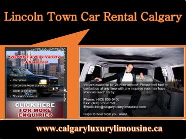 Lincoln Town Car Rental Calgary