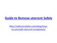 Guide to remove utorrent safely