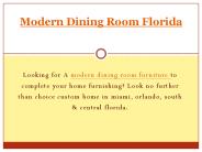 Modern Dining Room Furniture Miami