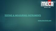 TESTING & MEASURING INSTRUMENTS by Meco