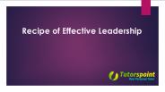 Recipe of Effective Leadership
