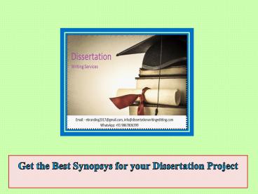 Get the Best Synopsys for Your Dissertation Project