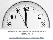 How to Save Android Contacts As An HTML File?