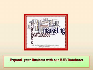 Expand  your Business with our B2B Databases