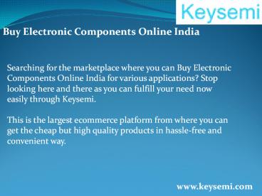 Buy Electronic Components Online India