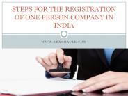 Procedure for one person company registration in India