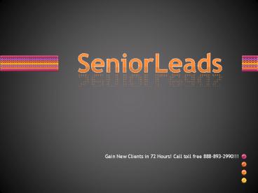 SeniorLeads Financial Consultant