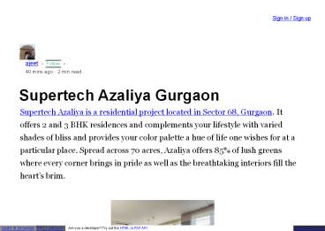 supertech gurgaon sector 68
