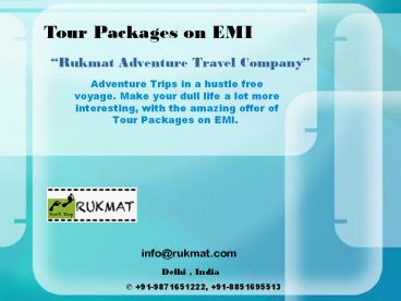 Tour Packages on EMI - Rukmat.com