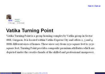 Vatika The Turning Point Gurgaon Property