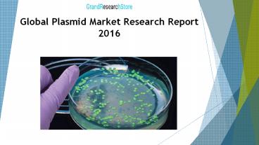 Global Plasmid Market Research Report 2016