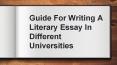 Guide For Writing A Literary Essay In Different Universities PowerPoint PPT Presentation