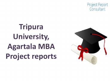 Tripura University, Agartala MBA Project reports