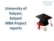 University of Kalyani, Kalyani MBA Project reports