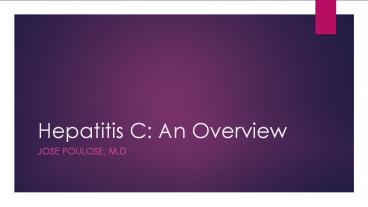 Complete Details About Hepatitis C | Dr Jose Poulose