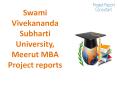 Swami Vivekananda Subharti University, Meerut MBA Project reports