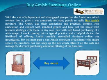 Buy Amish Furniture Online