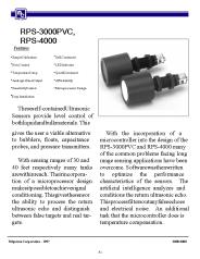 RPS-3000PVC & RPS-4000 Ultrasonic Level Sensor