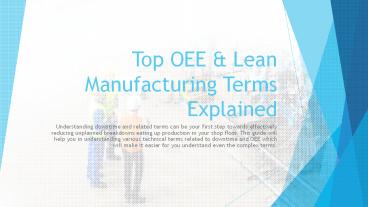 Top OEE & Lean Manufacturing Terms Explained