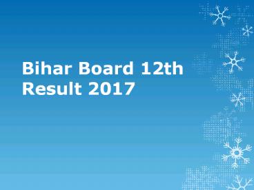 Bihar Board 12th Result 2017