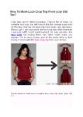 How To Make Lace Crop Top From your Old Tee? PowerPoint PPT Presentation