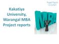 Kakatiya University, Warangal MBA Project reports PowerPoint PPT Presentation
