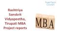 Rashtriya Sanskrit Vidyapeetha, Tirupati MBA Project reports