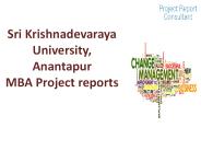 Sri Krishnadevaraya University, Anantapur MBA Project reports
