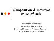 Composition of milk