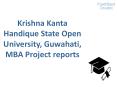 Krishna Kanta Handique State Open University, Guwahati MBA Project reports PowerPoint PPT Presentation