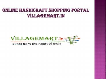 Online Handicraft Shopping Center villagemart