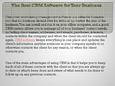 The Best CRM Software for Your Business