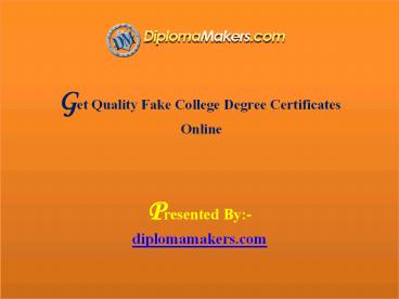 Fake College Certificates Online