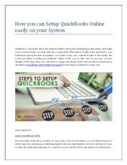 Setup QuickBooks Online on your System