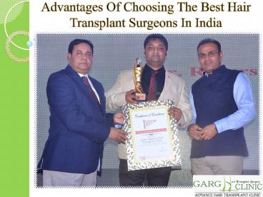 Best Hair Transplant Surgeons In India