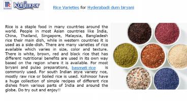 Rice Varieties (1)