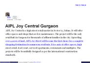 AIPL Joy Central Gurgaon Commercial Property