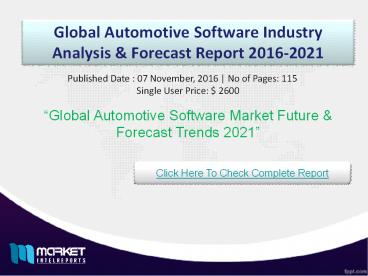 Future Market Trends of Global Automotive Software Industry 2021