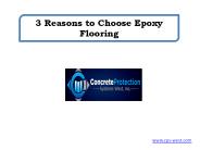 3 Reasons to Choose Epoxy Flooring