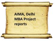 AIMA, Delhi MBA Project reports