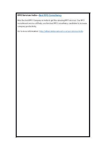 RPO Services India – Best RPO Consultancy