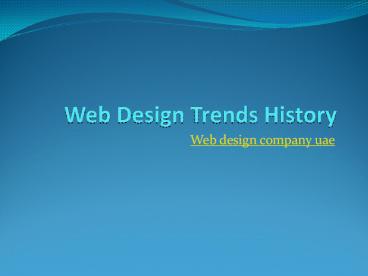 Dubai web design trends for 2013