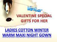 WOMEN'S COTTON WINTER SLEEPWEAR MAXI NIGHT GOWN