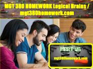 MGT 380 HOMEWORK Logical Brains/mgt380homework.com